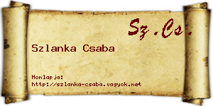 Szlanka Csaba névjegykártya