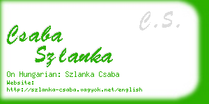 csaba szlanka business card